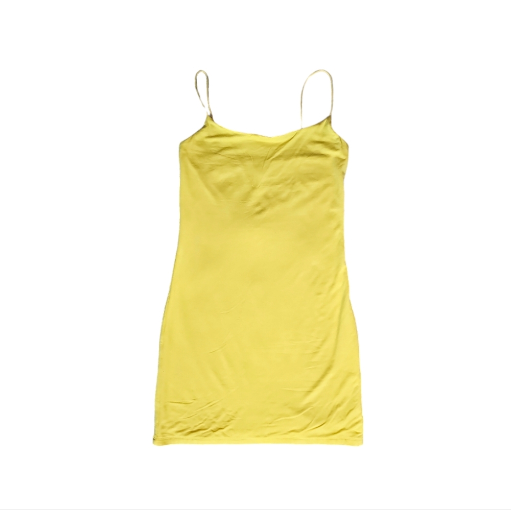🌞ARITZIA Wilfred Free Tiny Dress Mini Bodycon Stretch Jersey Yellow Size S - Picture 12 of 12
